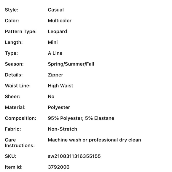 MULTICOLORED ZIP UP LEOPARD 🐆 SKIRT - Picture 7 of 8